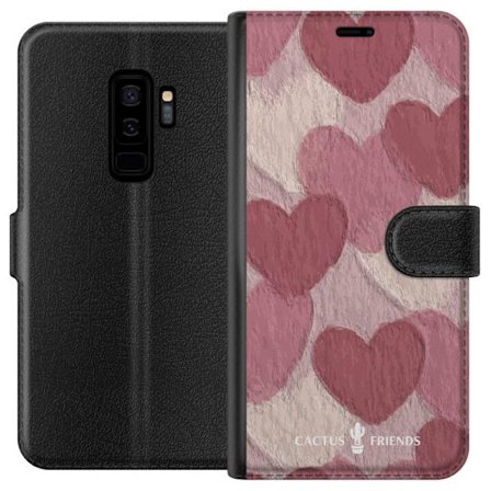 Yhteensopiva Lompakkokotelo Samsung Samsung Galaxy S9+ Cactus and Friends - Blush Paper Hearts