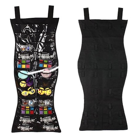 Smykkeorganisator med 39 lommer og 16 borrelås-faner, dobbeltsidig