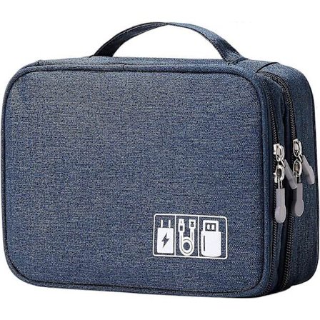 Reiseorganisator for ledninger og kabler, bærbar oppbevaringsveske for elektronisk tilbehør for kabel, ledning, lader, harddisk, hodetelefoner, 