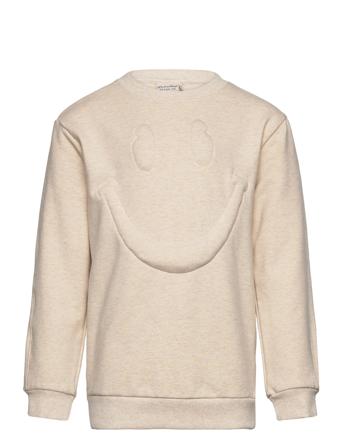 Sweatshirt Ls Tops Sweatshirts & Hoodies Sweatshirts Beige Minymo