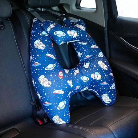 1 stk. H-formet hovedstøtte til sovende børn i bilen: Rejsepude til børn og voksne til autostole, ideel til støtte af hoved, arm og nakke under 