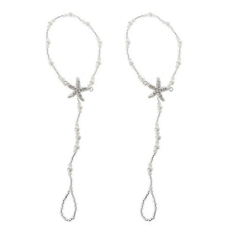 2 st. Anklets med Barefoot-Sandaler, Strandpärlor, Ankelsmycken, Dekoration, Presenter