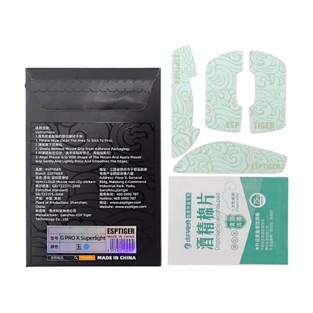 Esports Tiger Mouse Skin Sticker Grip Tape til Logitech G PRO X Superlight Mus