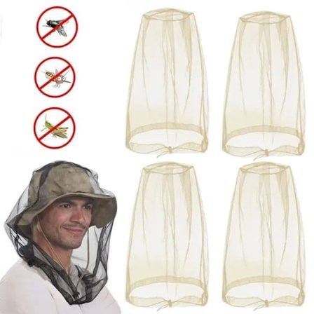 Myggnett for hatt, vanntett, ultrafin, justerbar, bærbar med oppbevaringspose for fiske, fotturer, camping, hage