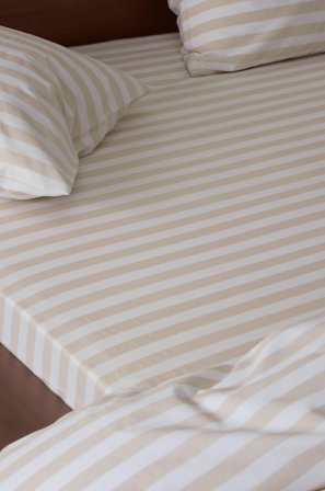 Jotex - Stretchlaken Beige/hvit - KAYO - Kjøp Dra-på-laken hos Jotex