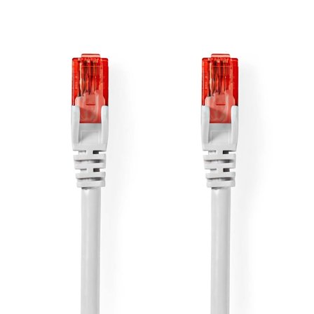 CAT6 nätverkskabel | RJ45 hane | RJ45 hane | U/UTP | 30,0 m | Runda | PVC | Vit | Märka