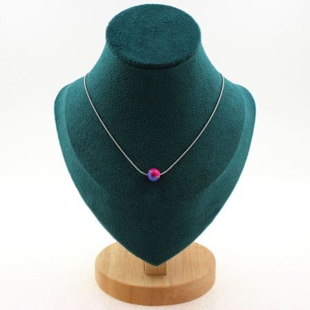 Kivet ja mineraalit. Kaulakoru 1 helmi Akaatti, lohikäärme, fuksia ja sininen 8 mm Kaulakoru naisille, miehille. Henkilökohtainen koko