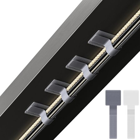 Självhäftande Kabelhållare med Kardborre – 50-Pack