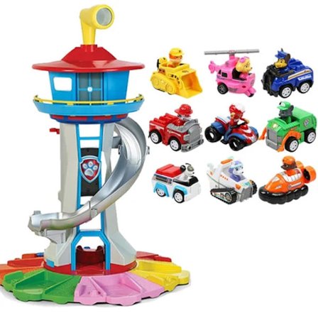 Paw Patrol Tower Stor Storlek Patrol Tower Canina Lookout Modell Leksaksset Hundar Fordon Action Figur för Pojke Barn Födelsedagspresent