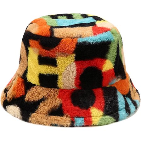 Pels Hat Fluffy Bucket Hat Vinter Fisker Hat til Kvinder Gir