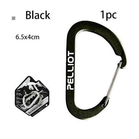 1/2 stk Utendørs camping nøkkelring D-ring nøkkelring SVART 6,5X4CM1PC