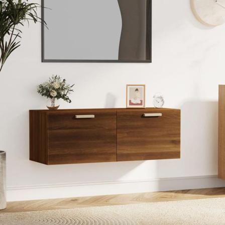 Vidaxl Väggskåp Brun Ek 100x36,5x35 Cm Konstruerat Trä Brun