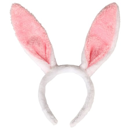 Kanin Hårbøjle Lyserød/Hvid