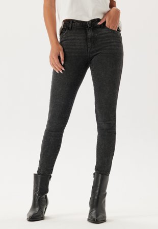 Pieces Pcdana Mw Skinny Jeans Dark Grey Denim Klær
