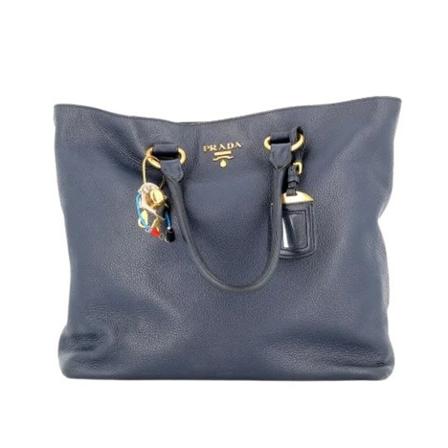 Prada Vintage Pre-owned Leather prada-Tass , Blauw , Dames , Maat: ONE Size Vintage Tassen