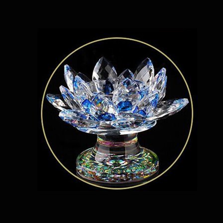 Crysta Lotus Flower Ornament Lotus Flower Figur BLÅ