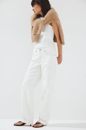 NA-KD Route jean droit à taille mi-haute - Jeans taille moyenne - Crème - EU 46