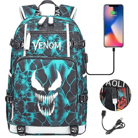 Venom Fashion Tryckt Usb Ungdom Skolväska (2-108)