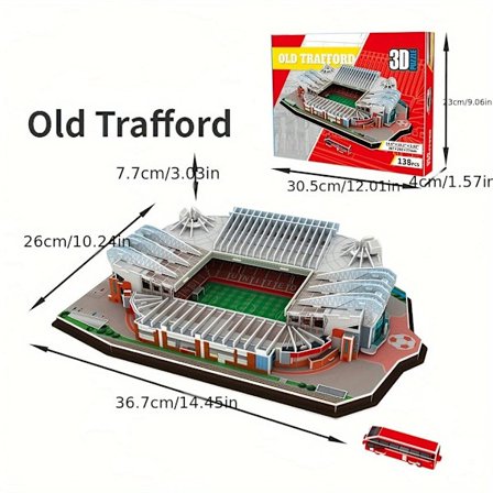 En stor 3D-papirstadionpuslemodel til passionerede fodboldfans, der kan kæmpe med dit hjemmehold
