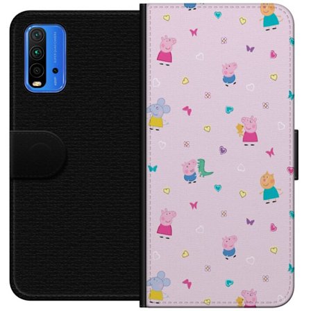 Yhteensopiva Lompakkokotelo Xiaomi Redmi Note 9 4G Äiti Porsas vauvan rakastava Peppa Pig -kuvitus pehmeissä väreissä lapsiaiheisiin