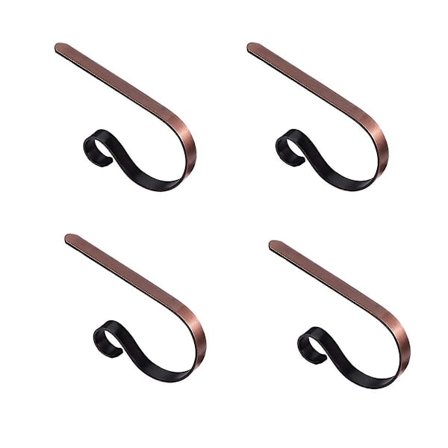 Set med 4 Festival Strumpkrokar Hållare Spiselkrans Topp Metallhängare för Strumpor Heminredning [DB]