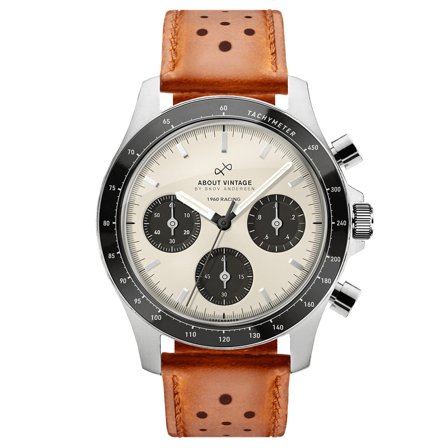 1960 Racing Chronograph | Chirurgisch staal, gebroken wit en zwart voor mannen - Polshorloges
