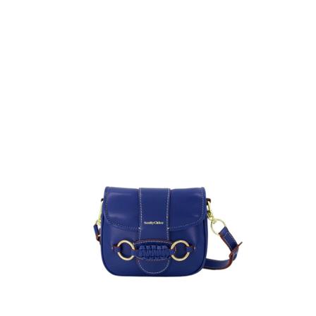 See by Chloé, Saddie Bag in Eternity Blue Leather Niebieski, Kobieta, Rozmiar: ONE Size