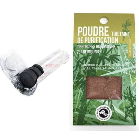 Rökelse harts för att bränna tibetansk rening + rulle med 10 kol