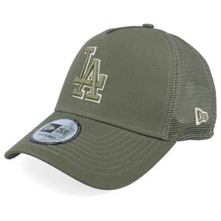 New Era - MLB Grün Trucker Cap - Los Angeles Dodgers 9FORTY Outline Olive A-Frame Trucker @ Hatstore