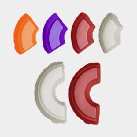 Silikonivuoat Omnia-uuniin Omnia 6 Pack, valkoinen / punainen / liila / oranssi, sopii Original, 6-pack