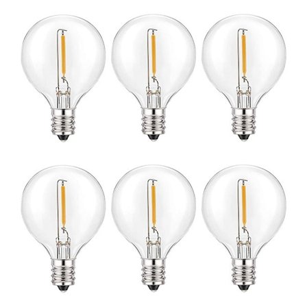 6 st G40 LED-ersättningslampor, E12 skruvsockel, krossäkra LED-globlampor för solsträng