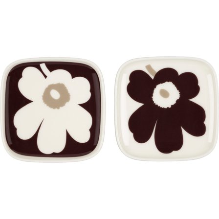 Marimekko Oiva Unikko tallerken, 10x10 cm, 2-pack - Multi | KitchenOne