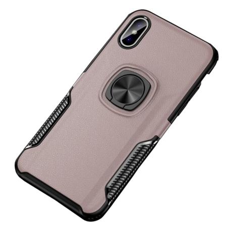iPhone XR - Skal med Ringhållare (LEMAN) Roséguld Roséguld