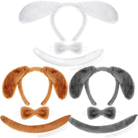 3 set Halloween valp hund kostym Hund pannband Öron och svans fluga .i