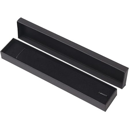 Gaveæske til armbånd, sort lang halskædeæske, 4 * 21 * 2 cm Kraft smykkeæske til halskæder, øreringe, Valentinsgaver