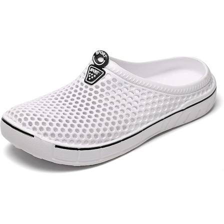 Unisex Clogs-keng t, Rentoja Tohveleita, Nopeasti Kuivavat Sandaalit, Valkoiset White 44