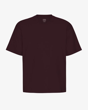 Oversized Organic T-Shirt - Oxblood Red - Male - L