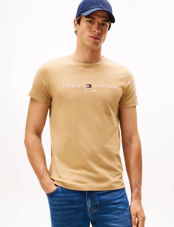 Tommy Hilfiger Tommy Logo Tee - Beige - XXL