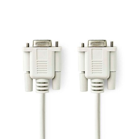Nollmodemkabel | D-SUB 9-Pin Hona | D-SUB 9-Pin Hona | Nickelplaterad | 2.00 m | Rund | PVC | Elfenben | Label