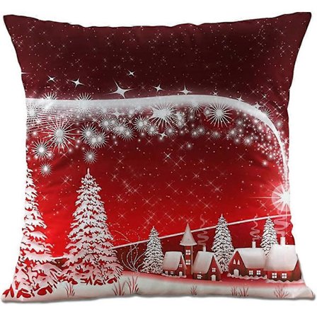 Blødt plys pudebetræk, juletræ, 45 x 45 cm