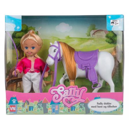 Vn Leksaker Doll Docka Sally + Pony Häst 13cm Rest 2