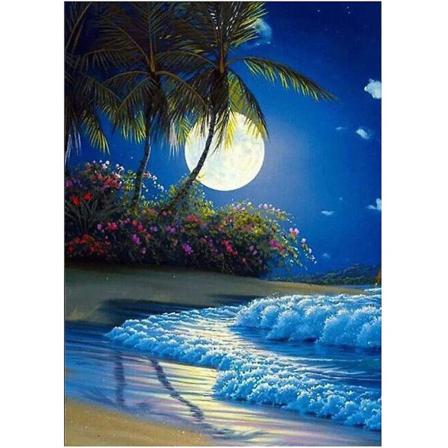 5d Diamond Painting 30x40cm Nattscen Vid Havet