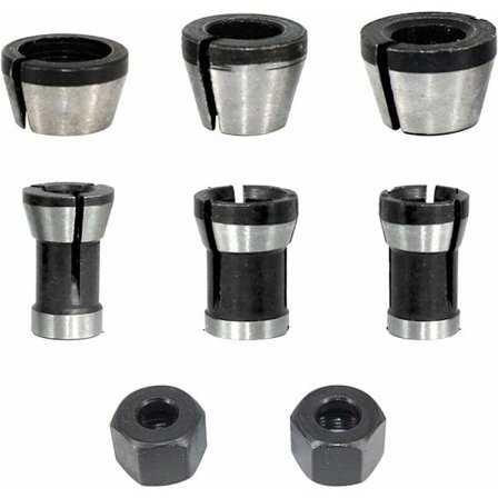 6,35/8mm freserchuck - adapter for konvertering av freser for trebearbeiding (8 stk)