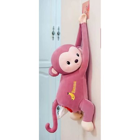 GHYT Servietholder til bil, kreativ abe servietholder til bil, opbevaringsorganisator til papirholder til badeværelse, soveværelse, bil (lyserød)