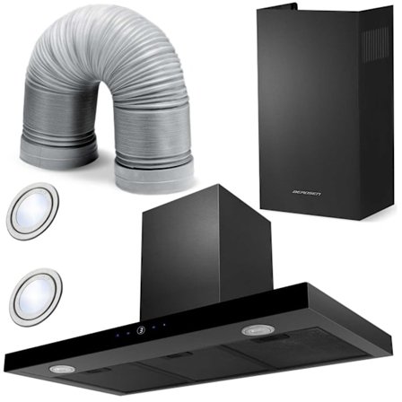 Elegant Köksfläkt 90 cm Svart Berdsen BT-218