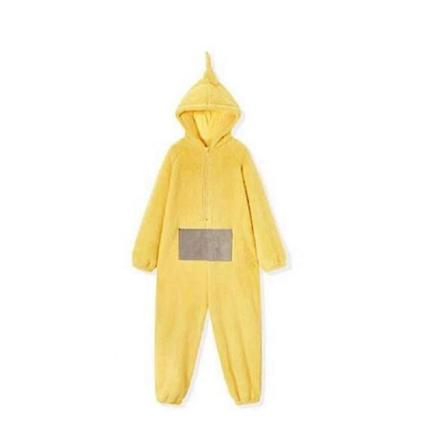 Koti 4 väriä Teletubbies Cosplay aikuisille hauska Tinky Winky Anime Dipsy Laa-Laa Po pehmeä pitkähihainen pala pyjamaasu yellow XL