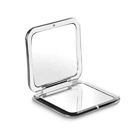 Sort 10X Forstørrelsesspejl - Kompakt Folde Lomme Kosmetikspejl til Præcis Makeup & Hudpleje