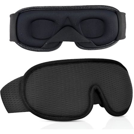 Night Mask Sleep Mask Blindfold Night Cahce Eyes For Sleeping Memory Foam 3d Contoured Fit For Men Women, Black