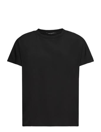Crepe Light Crew Neck Top Black French Connection