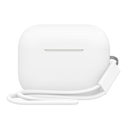 2,0 mm AirPods Pro 2 silikonfodral med rem - Vit